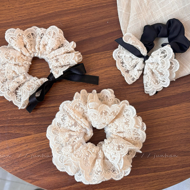 シュシュ リボン レース ヘアアクセサリー デザイン 韓国ファッション