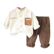 キッズセットアップ　春服 シャツ+ロングパンツ 2点セット 80cm-120cm