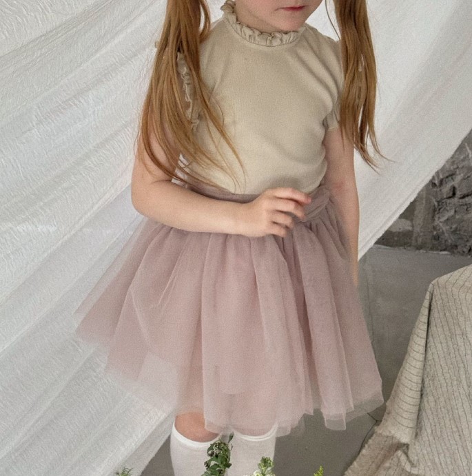 ハーフスカート INS 可愛い 子供服 韓国風 スカート 甘い 2024夏新品  お姫様のドレス  90-130 2色