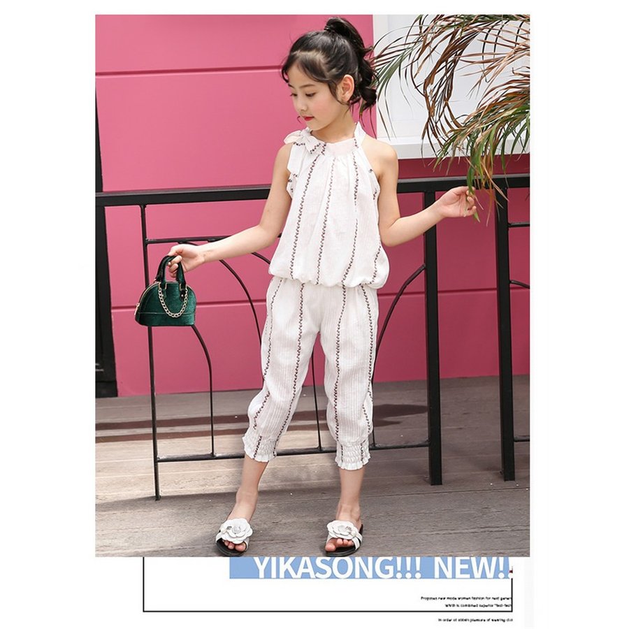 韓国子供服 セットアップ キッズ 女の子 夏 上下セット Tシャツ パンツ カジュアル 可愛い シンプル