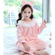 フランネルパジャマ キッズ パジャマ 子供パジャマ 女の子 春秋冬 厚手 暖かい 長袖 モコモコパジャマ
