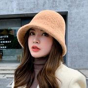 女性の秋と冬の厚い気質暖かいミンクの漁師の帽子