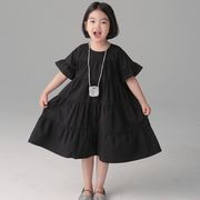 子供服　90~150cm　キッズワンピース　ティアード　親子ペア　韓国キッズ服