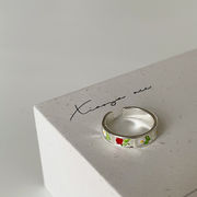 花指輪　フラワーリング　デザイン　アクセサリー　レディース　韓国ファッション