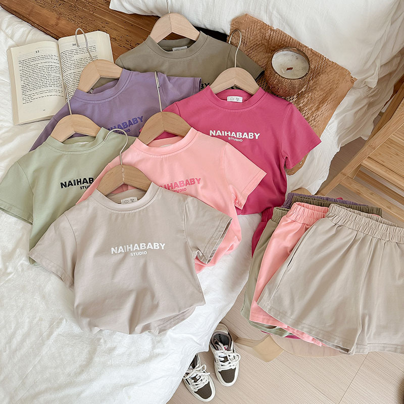 ins 夏新作 子供服 セットアップ 半袖 Tシャツ ショートパンツ