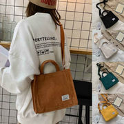 キャンバスハンドバッグ韓国コーデュロイショルダーバッグ布バッグ大容量学生メッセンジャーバッグ