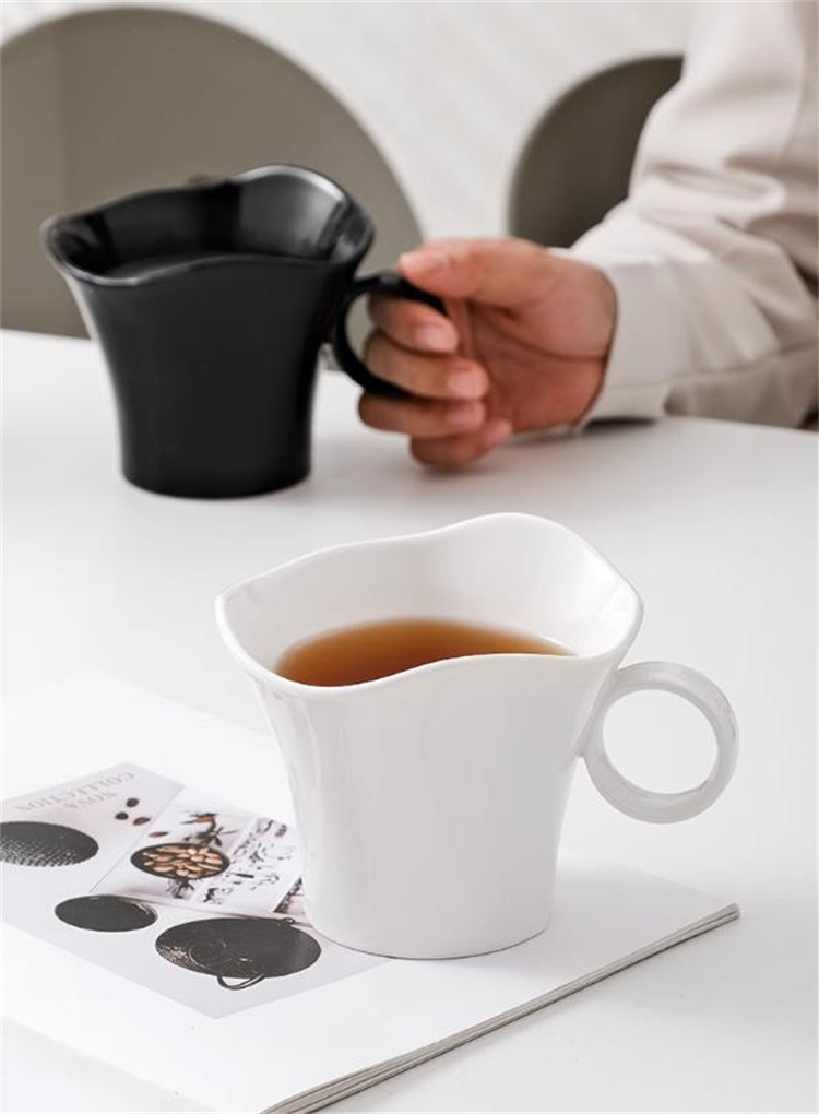 2色 新色入荷 陶磁器カップ マグカップ 上品映え 家庭用 水カップ コーヒーカップ 大容量 朝食牛乳カップ