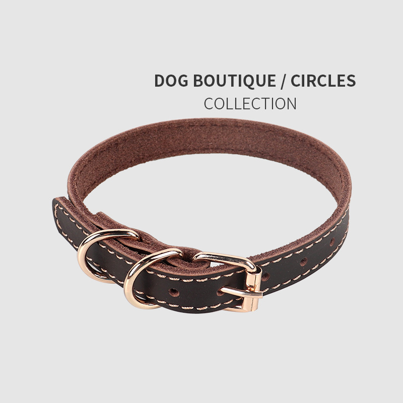 ペット用首輪、犬の革の首輪、トラクションの首輪、中型および大型犬用の調節可能な首輪