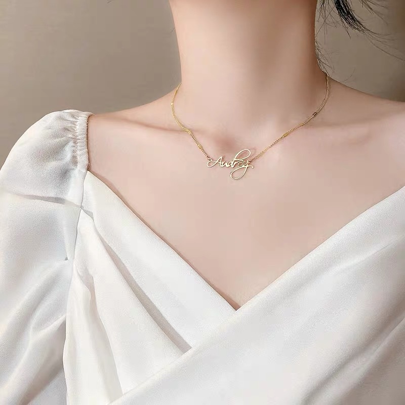 美品」18 Kゴールドネックレス超気質鎖骨チェーン1 鈍く