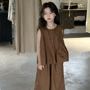 子供服　90~150cm　キッズ上下セット　シャツ＋ロングパンツ　韓国キッズ服