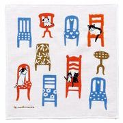 【新登場！安心の日本製！タオルの産地今治で作った！ 刺繍ガーゼパイルタオル】椅子と猫と犬