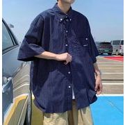 2022春夏新作 メンズ 男 トップス 半袖 チェック柄 シャツ ブラウス コート アウター 2色 M-2XL