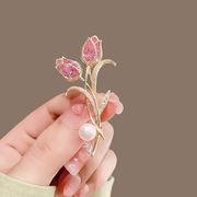 韓国　韓国ファッション　ブローチ　 ハンドメイド  アクセサリー ブローチ　キラキラ　植物