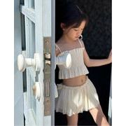 2024夏新作  韓国風子供服  女の子  子供用 キャミソール＆スカート  キッズ水着  90-150cm