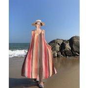 三亜ビーチ海辺ホリデースタイルサスペンダードレス女性の夏雲南旅行服スーパーフェアリーロングスカート78