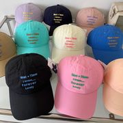 【2024夏新作】韓国風　キャップ 刺繍入り帽子　レディース ハット オシャレ きれいめ 全10色