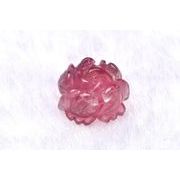 【１点物】AAAA☆希少カラー ウォーターメロントルマリン 13x11mm 薔薇彫刻 (貫通穴) ルース _PB2158