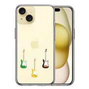 iPhone15 側面ソフト 背面ハード ハイブリッド クリア ケース カラフル ギター