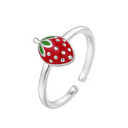 日本と韓国人気 可愛い いちごのリング  いちごのアクセサリー  女性の指輪  いちごの雑貨 イチゴのリング
