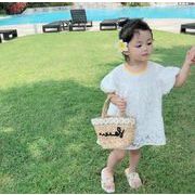 夏新作　キッズワンピース　女の子　子供服　夏　レース　ワンピース　韓国ファッション