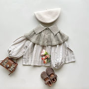 insスタイル　ニット付け襟　韓国子供服　スカーフ　ニットジレ　女の子　可愛い　レイヤード　森ガール