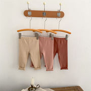 ins 秋新作　ベビー服　レギンス　インナー　無地　ロングパンツ　リブ　ズボン　ボトムス　ストレッチあり