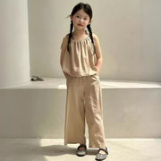 子供服　90~150cm　キッズキャミソー＋ロングパンツ　上下セット　韓国キッズ服