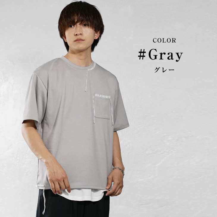 [ ] ロゴステッチクルーネックTシャツ ★大人気★ 2点以上でさらに10%OFF】Tシャツ - ロゴステッチクルーネックT