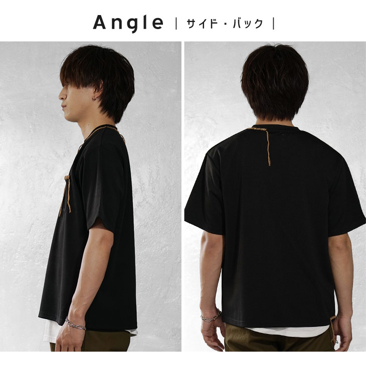 [ ] ロゴステッチクルーネックTシャツ ★大人気★ 2点以上でさらに10%OFF】Tシャツ - ロゴステッチクルーネックT
