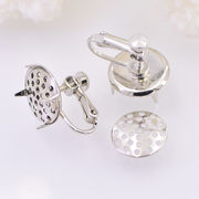 新しいDIY螺旋耳クリップ15 MM丸網片ネジクリップ耳穴なし耳飾り部品に宝石皿をはめ込む