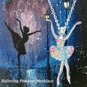 キラキラ輝くジルコンのネックレス  バレエ少女のネックレス バレエアクセサリー  レディースネックレス