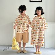 2024新作 韓国子供服  親子服  男女兼用 トップス+ショートズボン+ワンピース  分けて販売 90-150cm