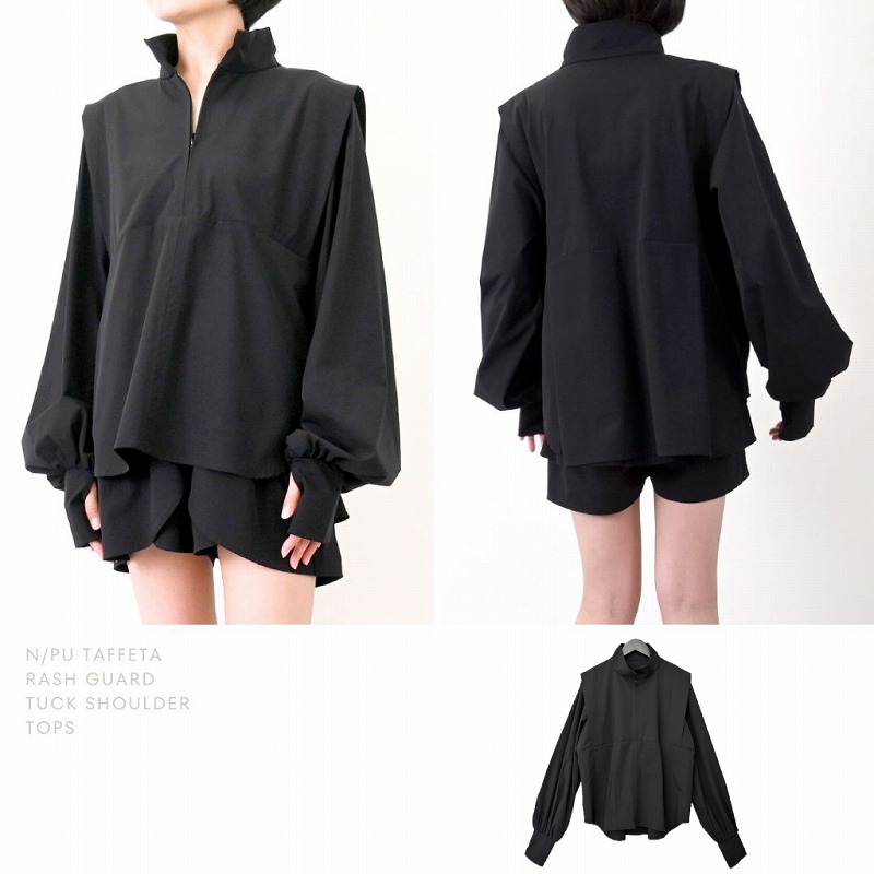 ブラウス シャツ タフタラッシュガードタックショルダートップス レディース STYLEBLOCK ブラウス シャツ タフタラッシュガードタック