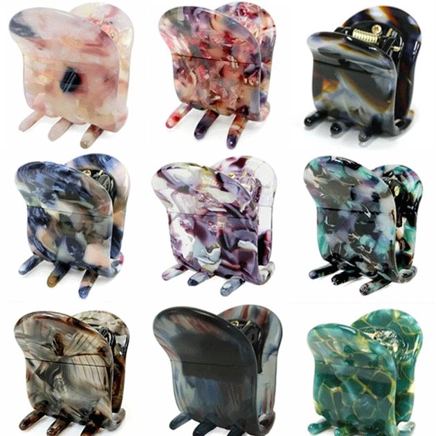 【オーダーメイド商品】ヘアクリップ バンスクリップ ヘアアクセサリー べっ甲 ブラウン 黒 マーブル