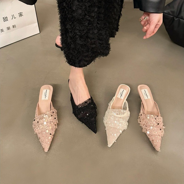 尖ったサンダル ミュール レディース 春夏 韓国ファッション
