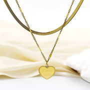 ネックレス ステンレス チェーン アクセサリー  サージカルステンレス  2層 ハートネックレス 2024新作