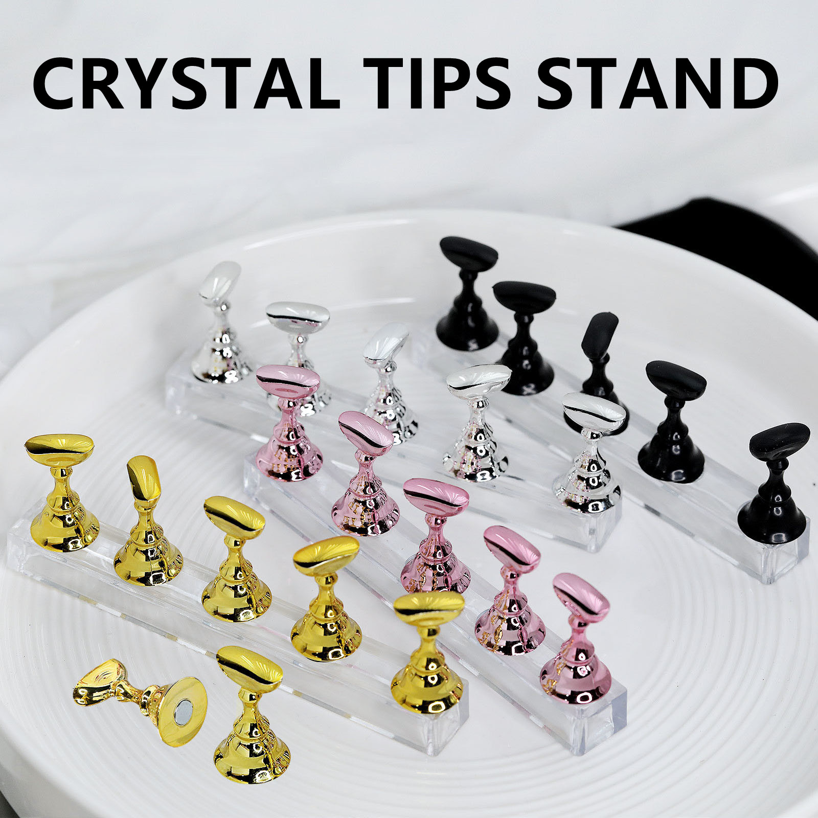 ネイルツール チップ台 チップスタンド クリスタルスタンド アクリルスタンド ネイルディスプレイ 全6色