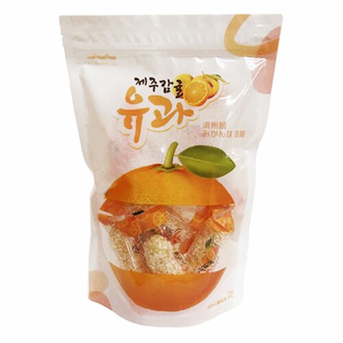 油菓 済州みかん味ユガ 70g ポン菓子 済州島 果物 お菓子 宮廷お菓子 