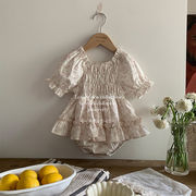 ins　夏新作　ベビー服　女の子　柔らかい　花柄　ロンパース　おしゃれ　半袖　子供服　可愛い　出産祝い