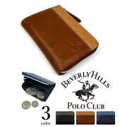 全3色 BEVERLYHILLSPOLOCLUB ビバリーヒルズポロクラブ PUレザー L字ファスナーコインケース 小銭入れ