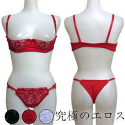 【即納】セクシーカップレスブラジャー＆Tバックセット