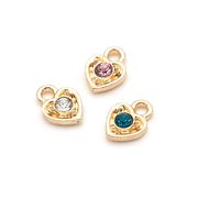 オリジナル/アンティークパーツ/ハート/A級ガラスストーン使用/小型コネクター/最安値