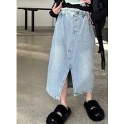 2024新品　キッズ女の子　デニムスカート　　100-160CM