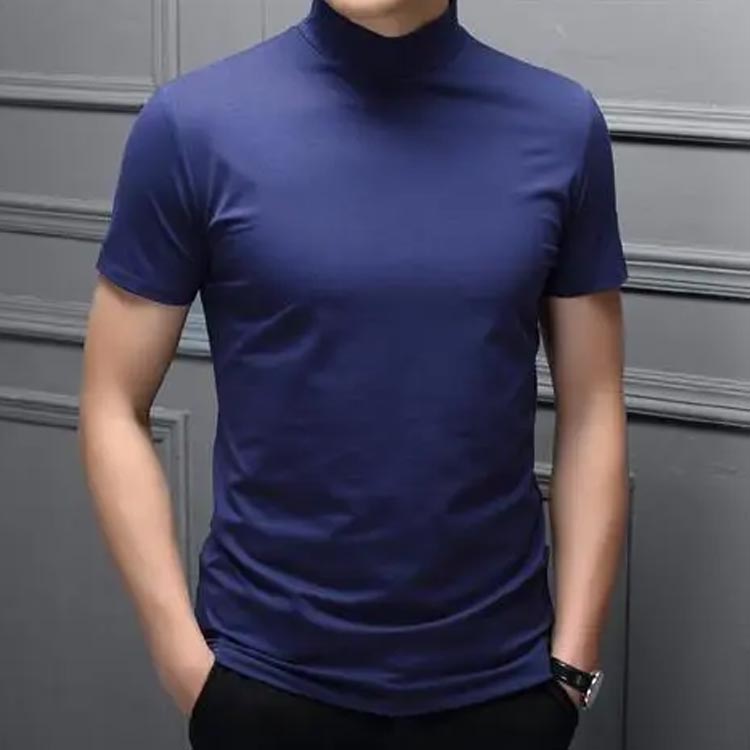 ハイネック 半袖 メンズ Tシャツ ゴルフウェア モックネックシャツ