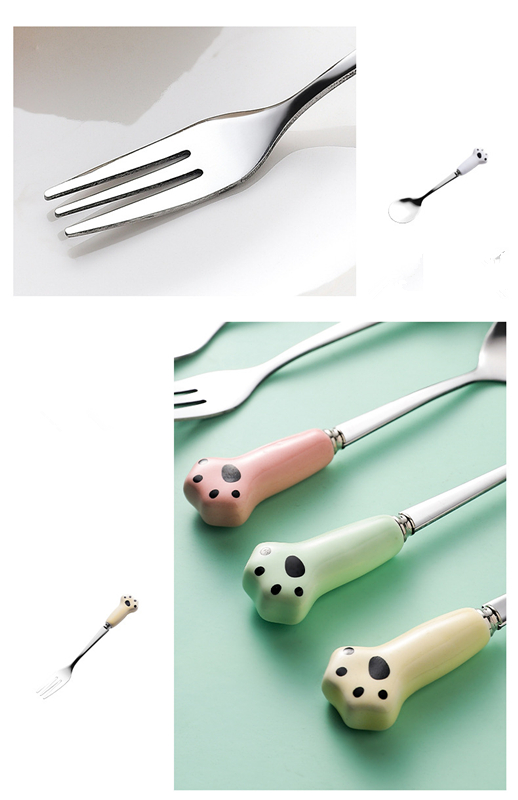 食器 猫の爪 スプーン 410ステンレス製スプーン フォーク 可愛い