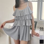 【2024新作商品♪】シフォンキャミ×ショートパンツセット