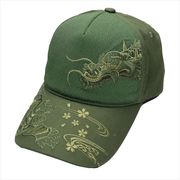 刺繍綿キャップ モノトーン龍虎Ａ カーキ　帽子/和柄/夏/日除け