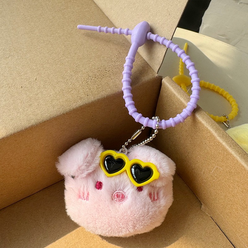 5色 ぬいぐるみキーホルダー 韓国流行 友達 キーホルダー サングラス