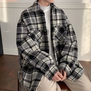 メンズ用トップス・チェック柄コート・秋と冬・アウター・気質・ジャケットトップス・M～3XL   2色