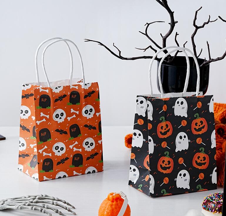 ハンドメイド 折り紙 ミニ紙袋 大きめ12枚セット ★ハロウィン① ミニ紙袋【ハロウィン柄】大きめサイズ 折り紙 ハンドメイド